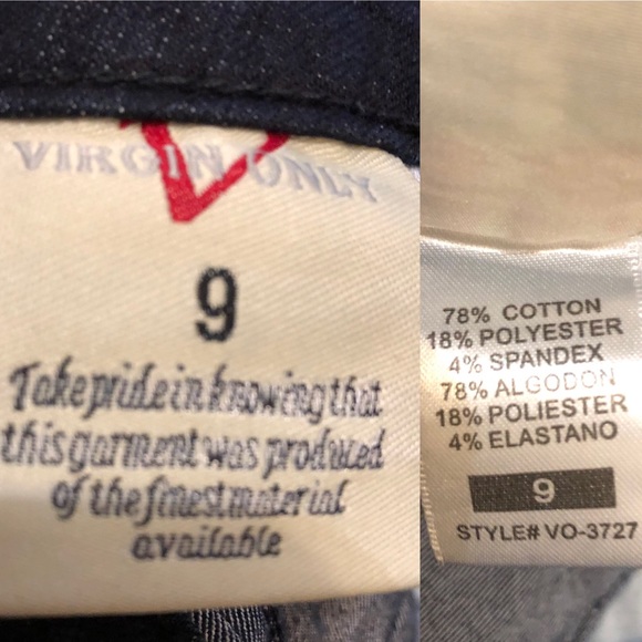 Virgin only studded zip embellished  jeans size 9 - Picture 8 of 8